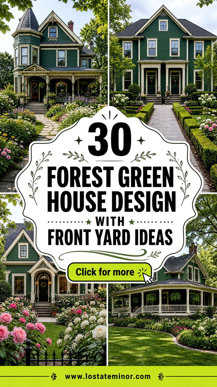 30 Forest Green House Design With Front Yard Ideas Made Inviting - 30 Forest Green House Design With Front Yard Ideas Made Inviting