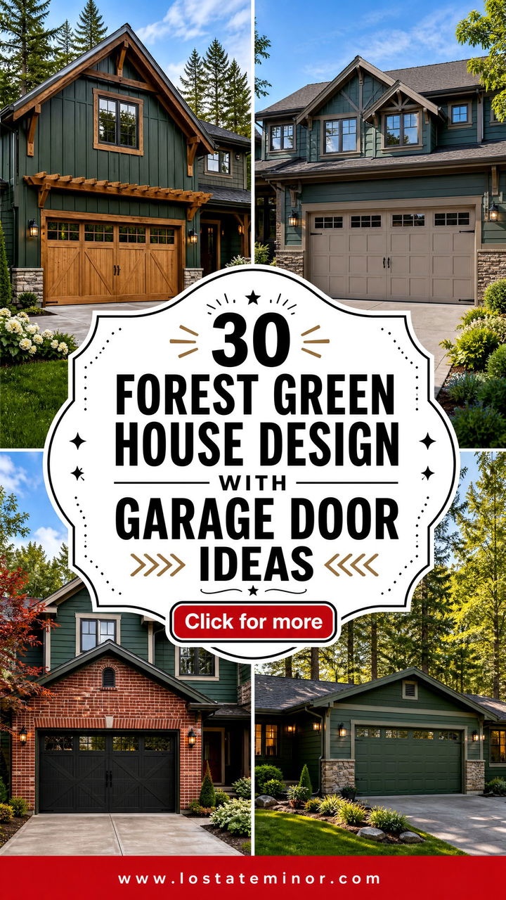 30 Forest Green House Design With Garage Door Ideas Youll Love - 30 Forest Green House Design With Garage Door Ideas You’ll Love