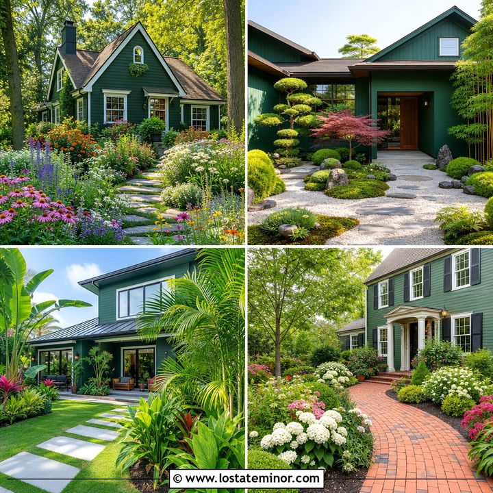 30 Forest Green House Design With Landscaping Ideas You’ll Love