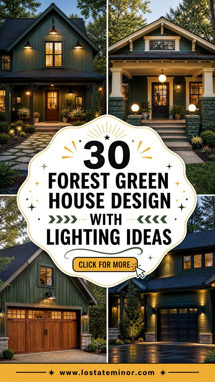 30 Forest Green House Design With Lighting Ideas With Warm Appeal - 30 Forest Green House Design With Lighting Ideas With Warm Appeal