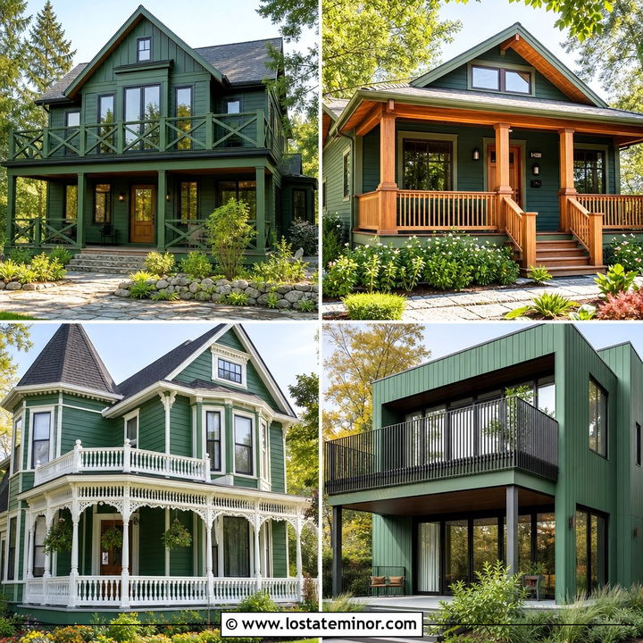 30 Forest Green House Design With Railings Ideas For Added Charm