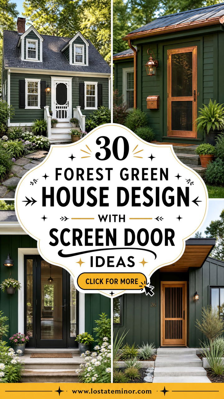 30 Forest Green House Design With Screen Door Ideas to Love - 30 Forest Green House Design With Screen Door Ideas to Love