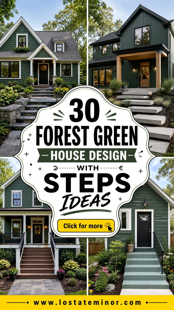 30 Forest Green House Design With Steps Ideas for a Warm Welcome - 30 Forest Green House Design With Steps Ideas for a Warm Welcome