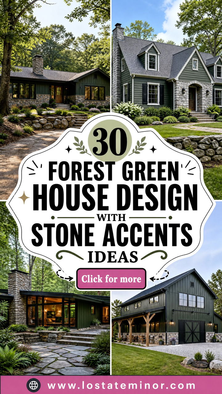 30 Forest Green House Design With Stone Accents Ideas to Inspire - 30 Forest Green House Design With Stone Accents Ideas to Inspire