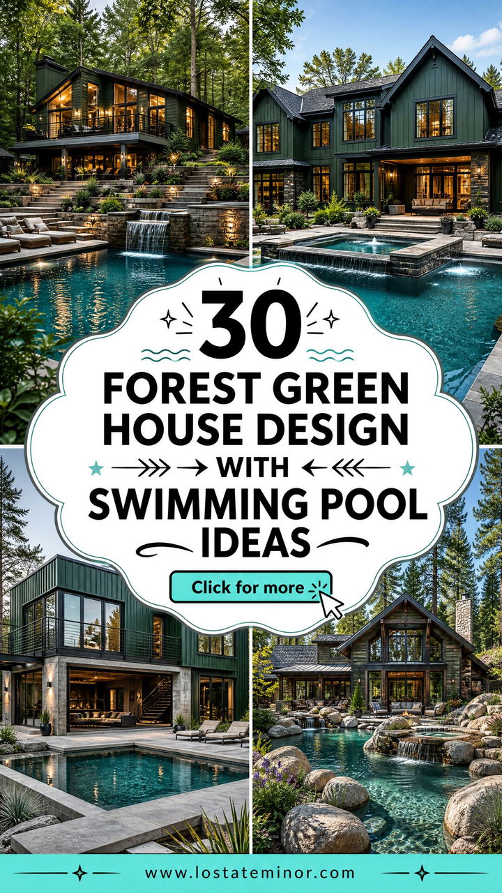 30 Forest Green House Design With Swimming Pool Ideas to Love - 30 Forest Green House Design With Swimming Pool Ideas to Love