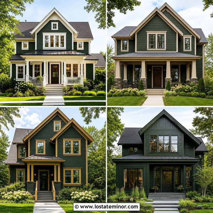 30 Forest Green House Design With Trim Ideas for Bold Curb Appeal