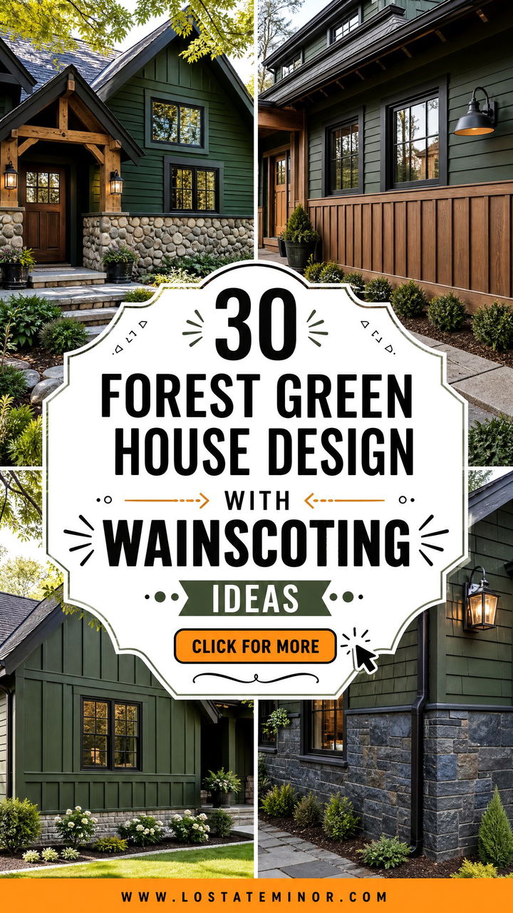 30 Forest Green House Design With Wainscoting Ideas to Inspire - 30 Forest Green House Design With Wainscoting Ideas to Inspire