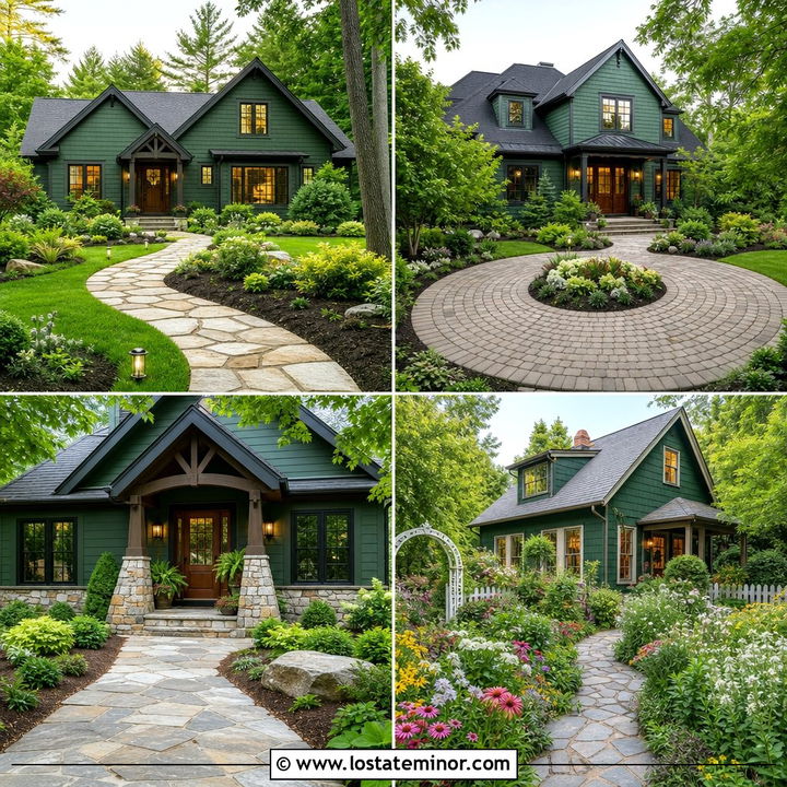 30 Forest Green House Design With Walkway Ideas: Welcoming Style