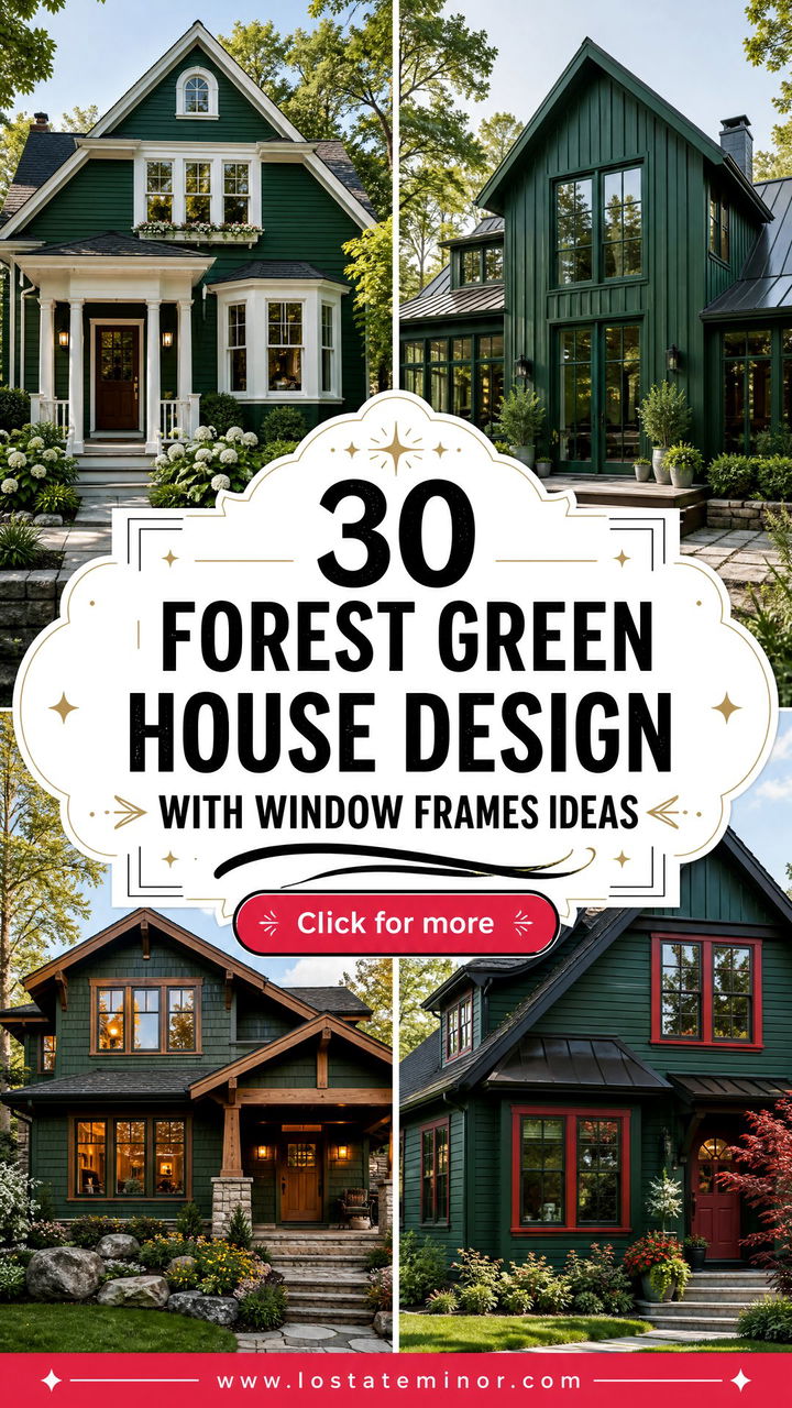 30 Forest Green House Design With Window Frames Ideas to Love - 30 Forest Green House Design With Window Frames Ideas to Love