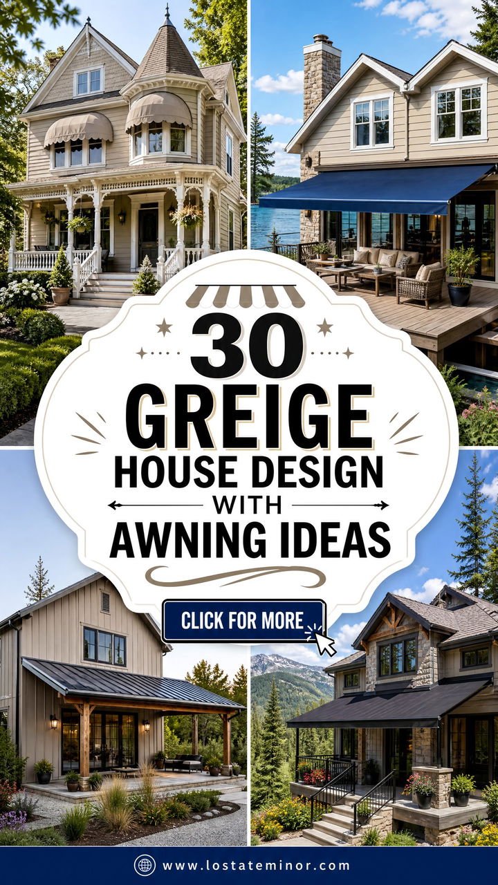 30 Greige House Design With Awning Ideas Fresh Curb Appeal - 30 Greige House Design With Awning Ideas: Fresh Curb Appeal