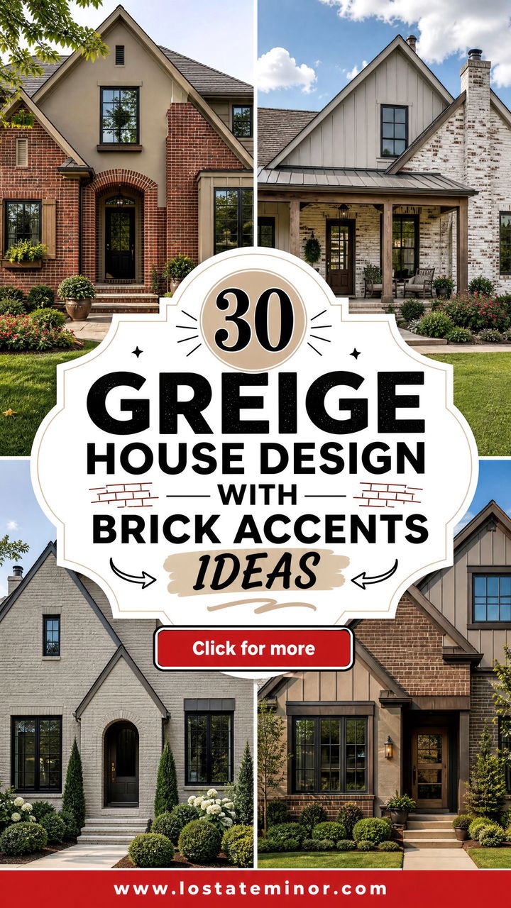 30 Greige House Design With Brick Accents Ideas to Love - 30 Greige House Design With Brick Accents Ideas to Love