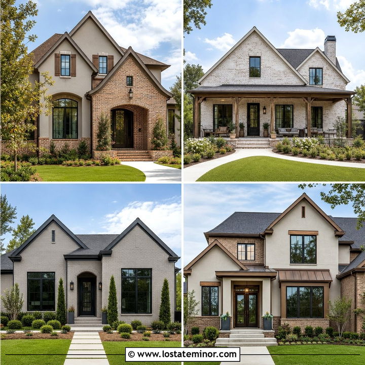 30 Greige House Design With Brick Accents Ideas to Love