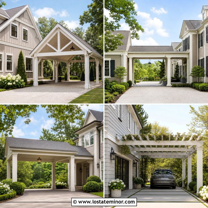 30 Greige House Design With Carport Ideas: Smart Exterior Style