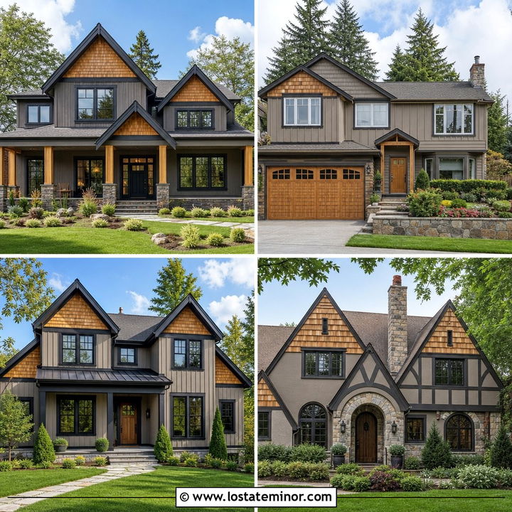 30 Greige House Design With Cedar Shake Ideas: Warm Rustic Style
