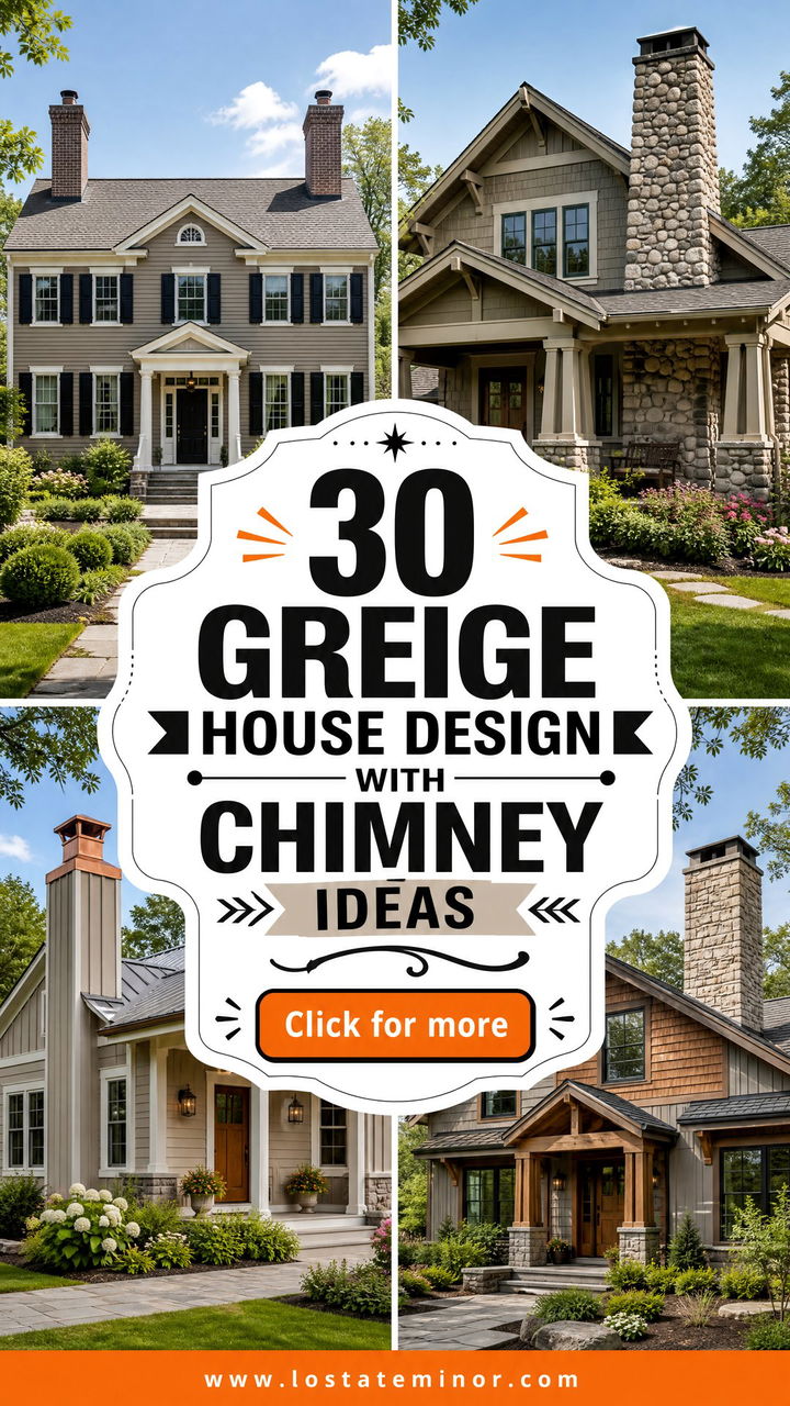 30 Greige House Design With Chimney Ideas for Cozy Curb Appeal - 30 Greige House Design With Chimney Ideas for Cozy Curb Appeal