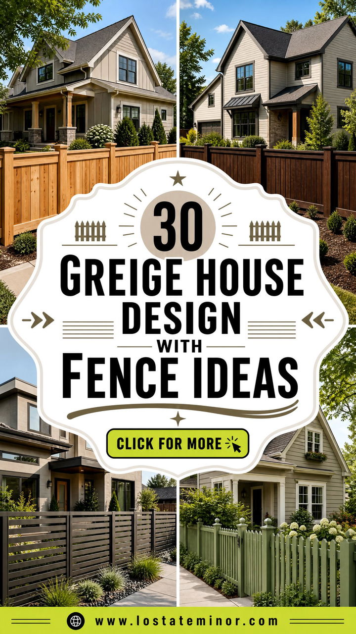 30 Greige House Design With Fence Ideas for Modern Curb Appeal - 30 Greige House Design With Fence Ideas for Modern Curb Appeal