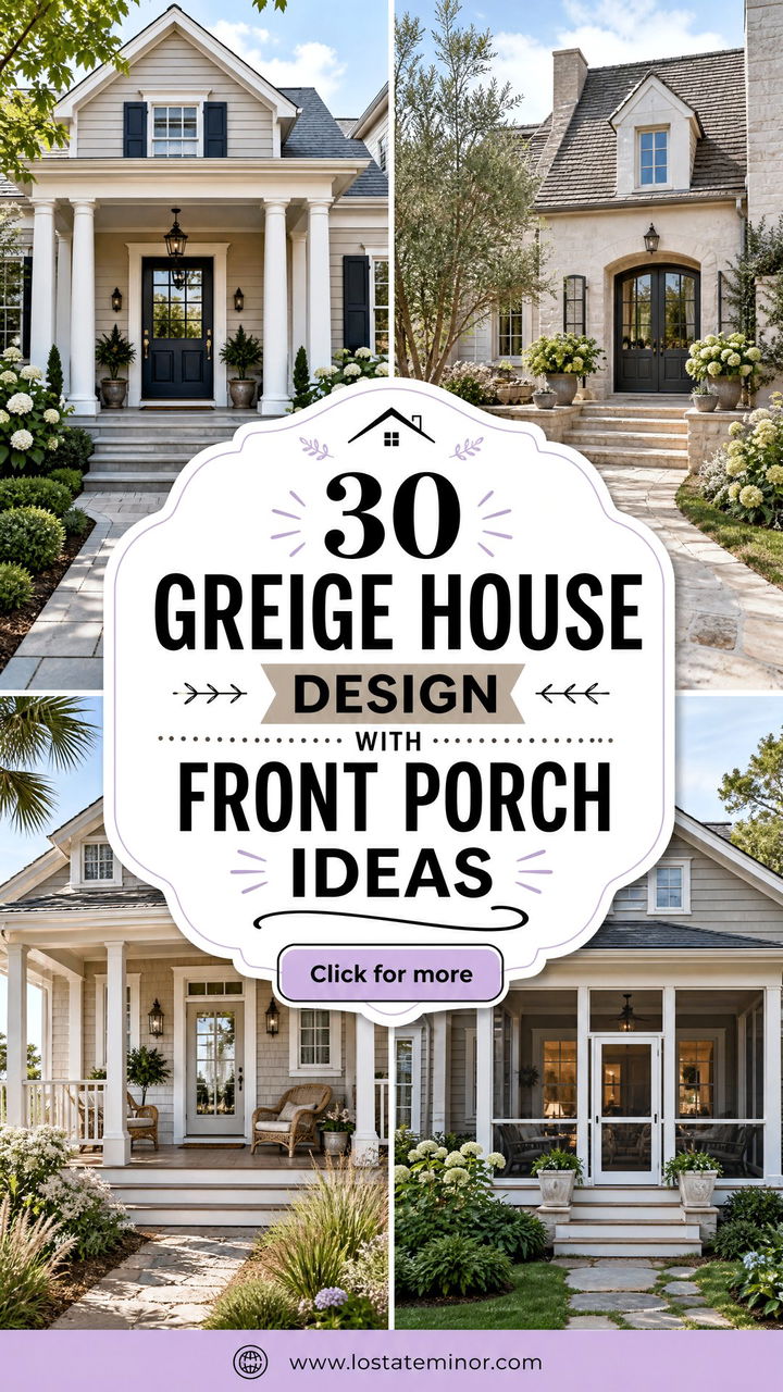 30 Greige House Design With Front Porch Ideas Youll Love - 30 Greige House Design With Front Porch Ideas You’ll Love