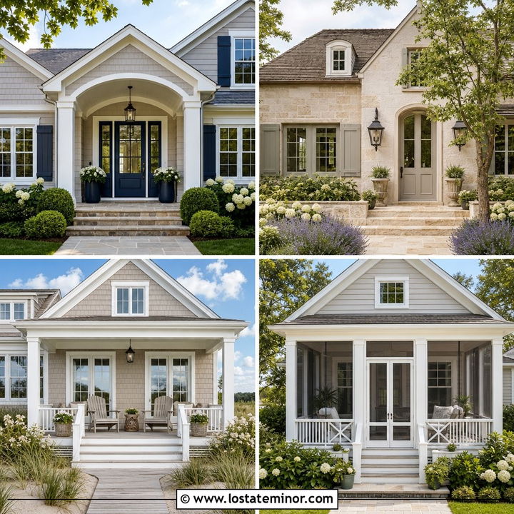 30 Greige House Design With Front Porch Ideas You’ll Love