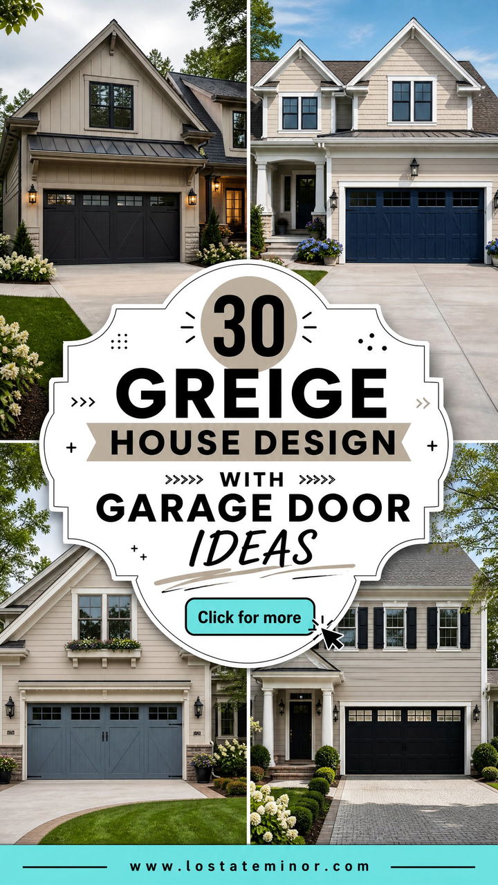 30 Greige House Design With Garage Door Ideas for Standout Style - 30 Greige House Design With Garage Door Ideas for Standout Style