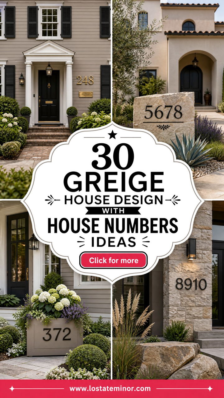 30 Greige House Design With House Numbers Ideas for Modern Style - 30 Greige House Design With House Numbers Ideas for Modern Style