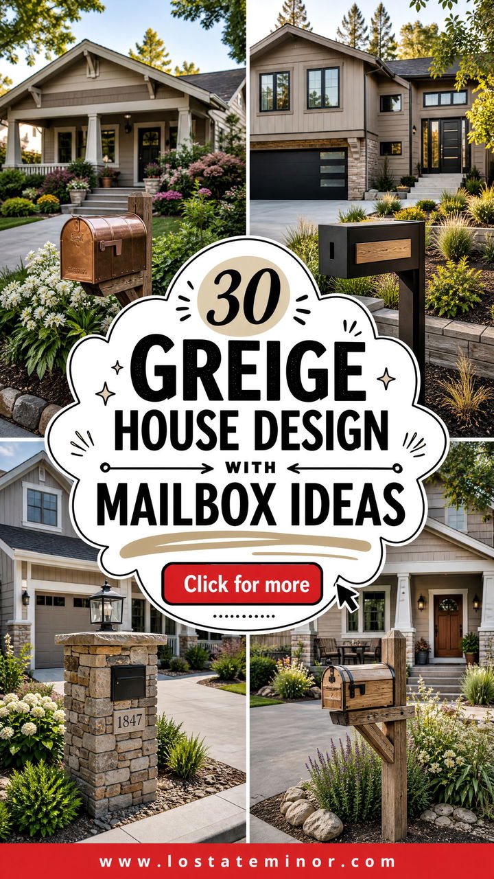 30 Greige House Design With Mailbox Ideas for Instant Curb Appeal - 30 Greige House Design With Mailbox Ideas for Instant Curb Appeal