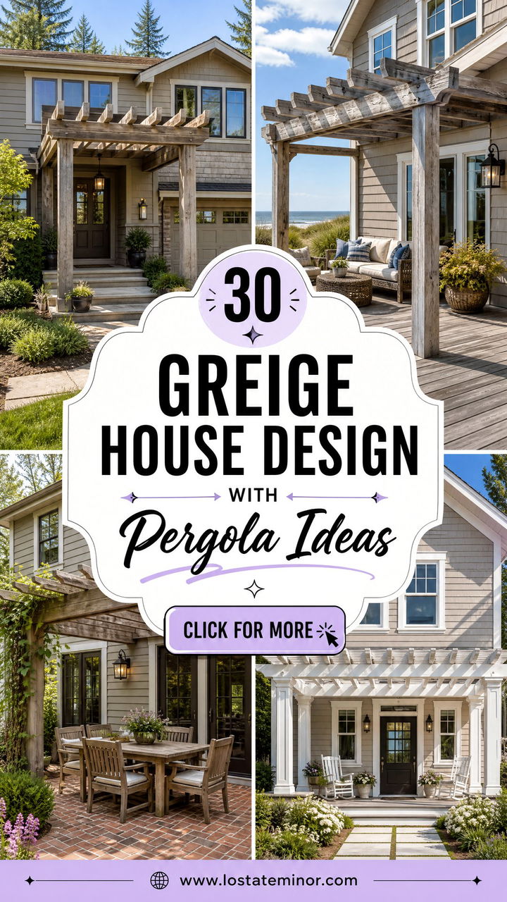 30 Greige House Design With Pergola Ideas for Chic Outdoor Living - 30 Greige House Design With Pergola Ideas for Chic Outdoor Living