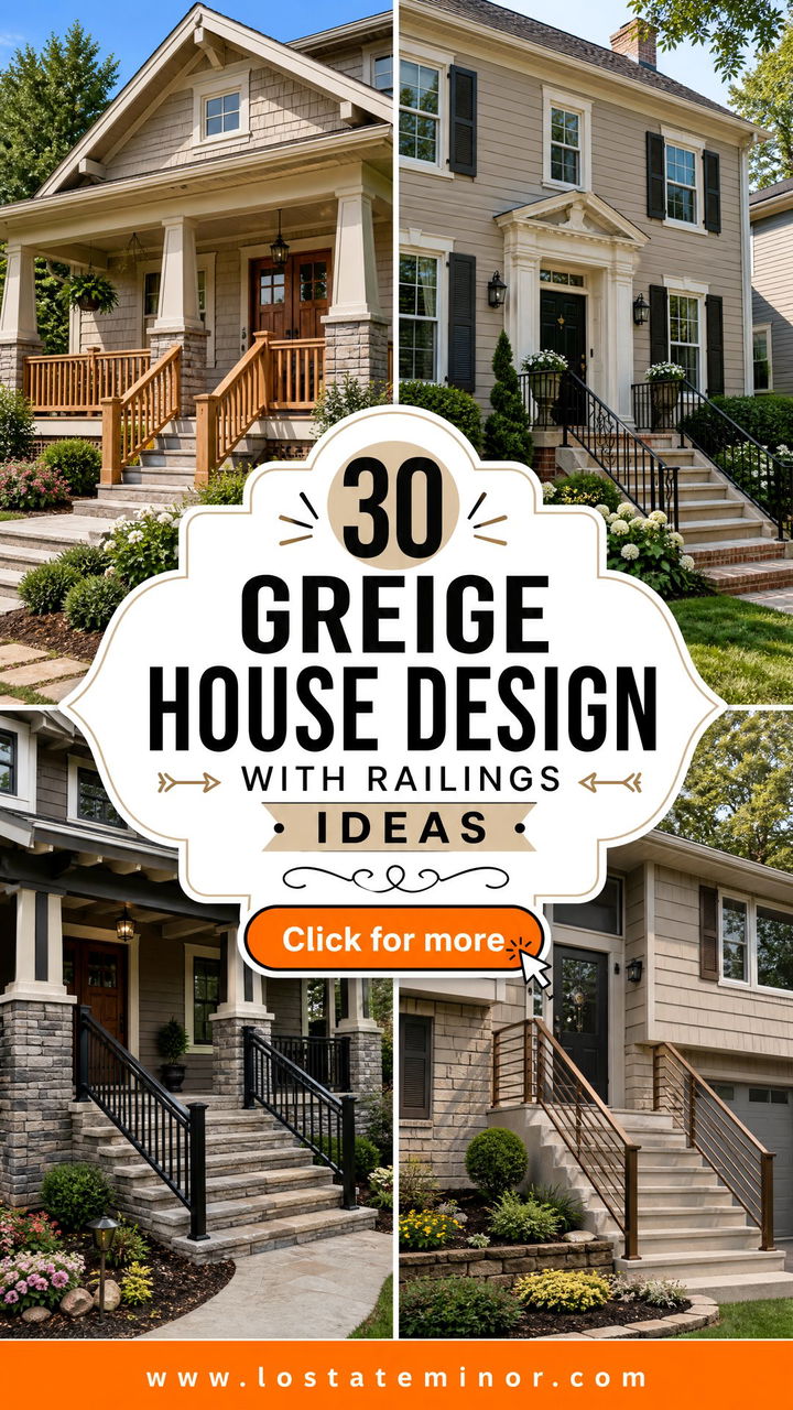 30 Greige House Design With Railings Ideas for Elevated Style - 30 Greige House Design With Railings Ideas for Elevated Style