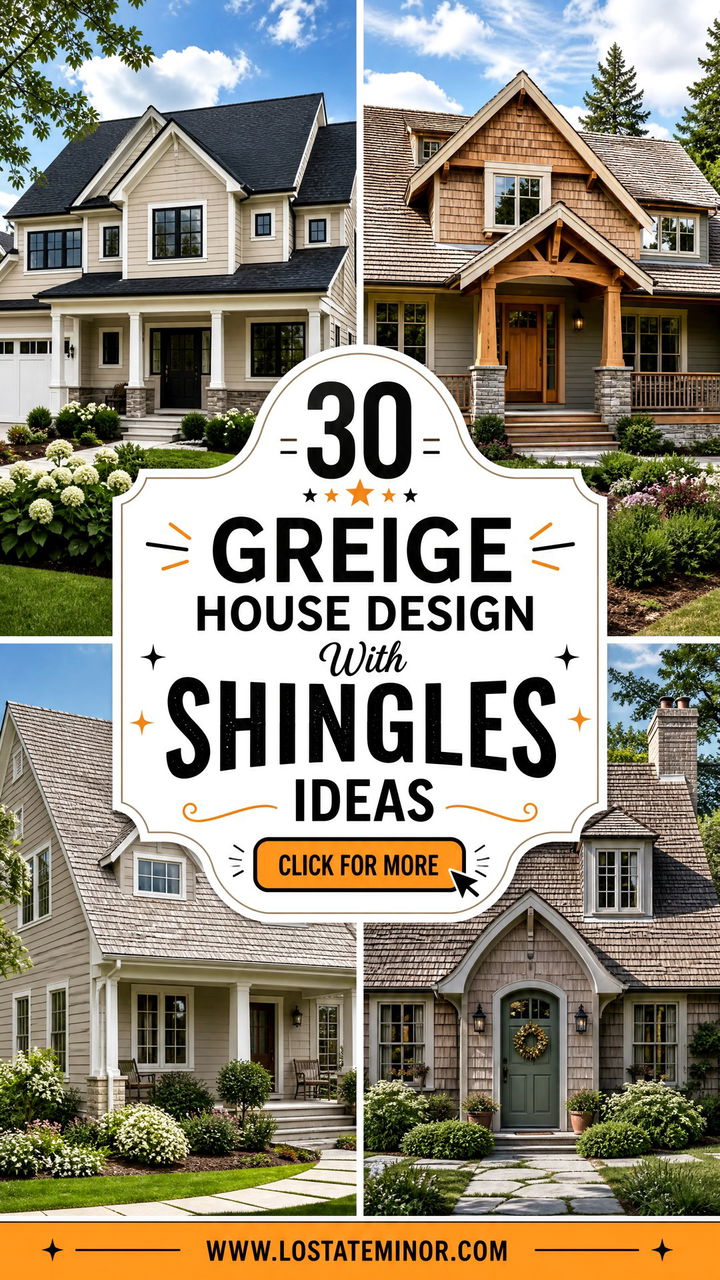 30 Greige House Design With Shingles Ideas for Cozy Style - 30 Greige House Design With Shingles Ideas for Cozy Style