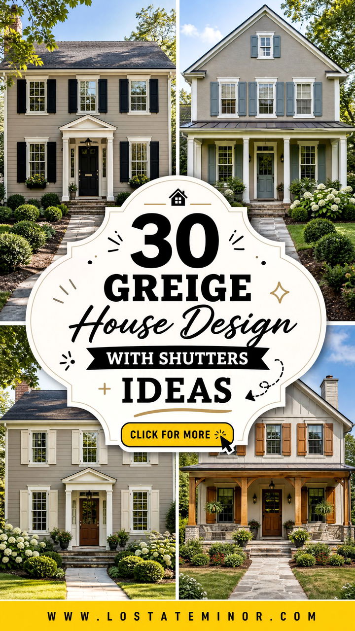 30 Greige House Design With Shutters Ideas for Timeless Style - 30 Greige House Design With Shutters Ideas for Timeless Style