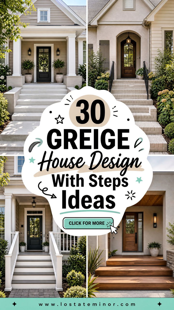 30 Greige House Design With Steps Ideas for Welcoming Entries - 30 Greige House Design With Steps Ideas for Welcoming Entries