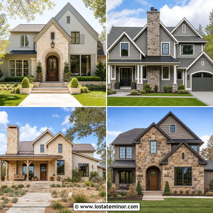 30 Greige House Design With Stone Accents Ideas to Love