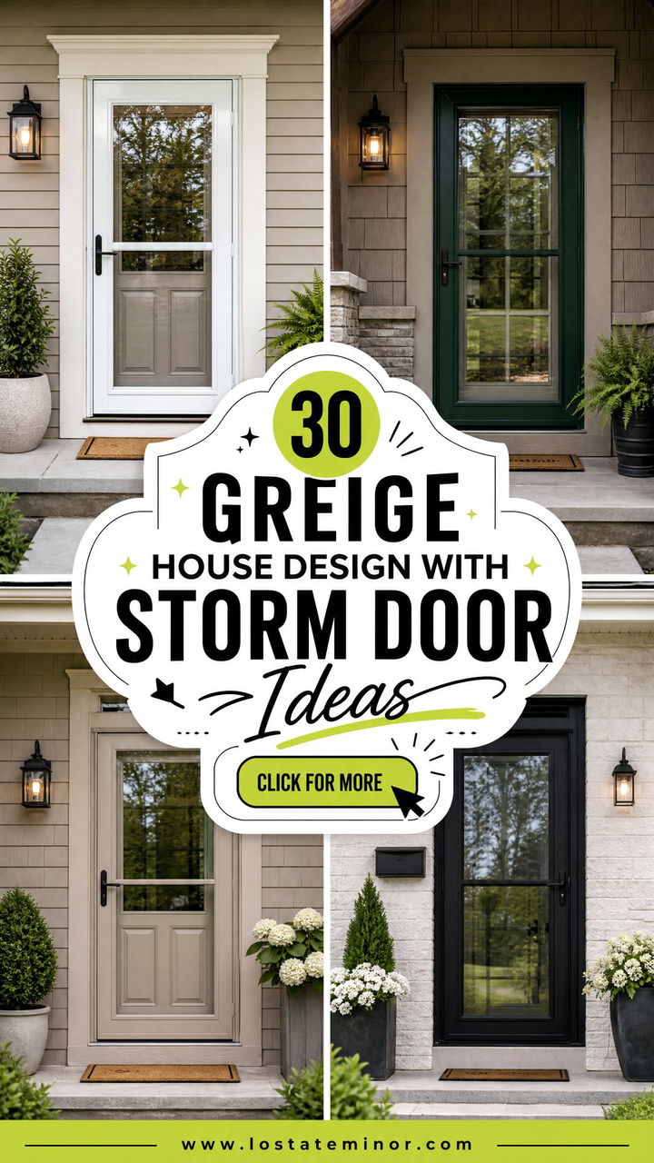 30 Greige House Design With Storm Door Ideas for Cozy Style - 30 Greige House Design With Storm Door Ideas for Cozy Style