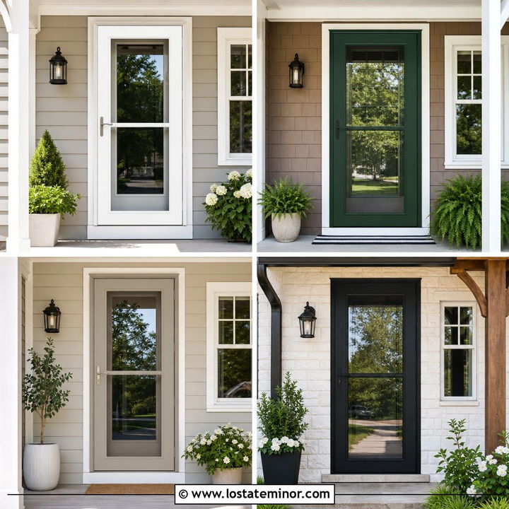30 Greige House Design With Storm Door Ideas for Cozy Style