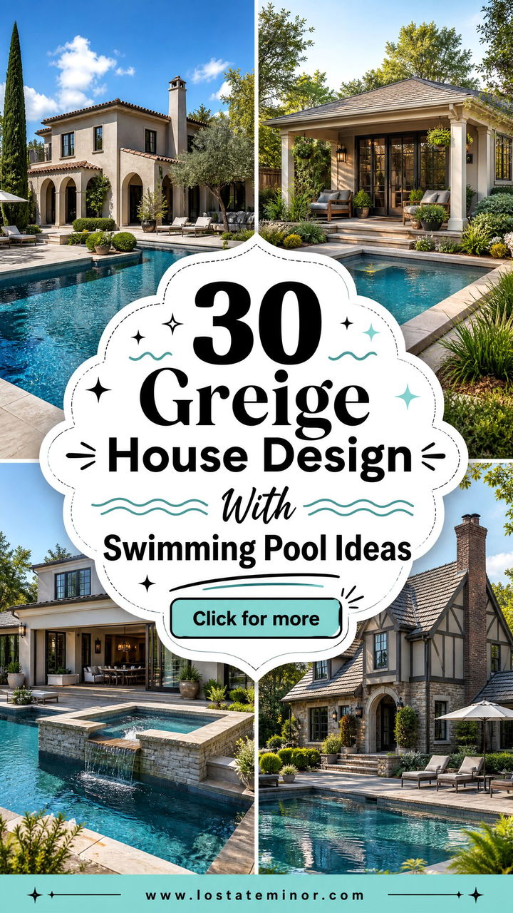 30 Greige House Design With Swimming Pool Ideas for Summer - 30 Greige House Design With Swimming Pool Ideas for Summer