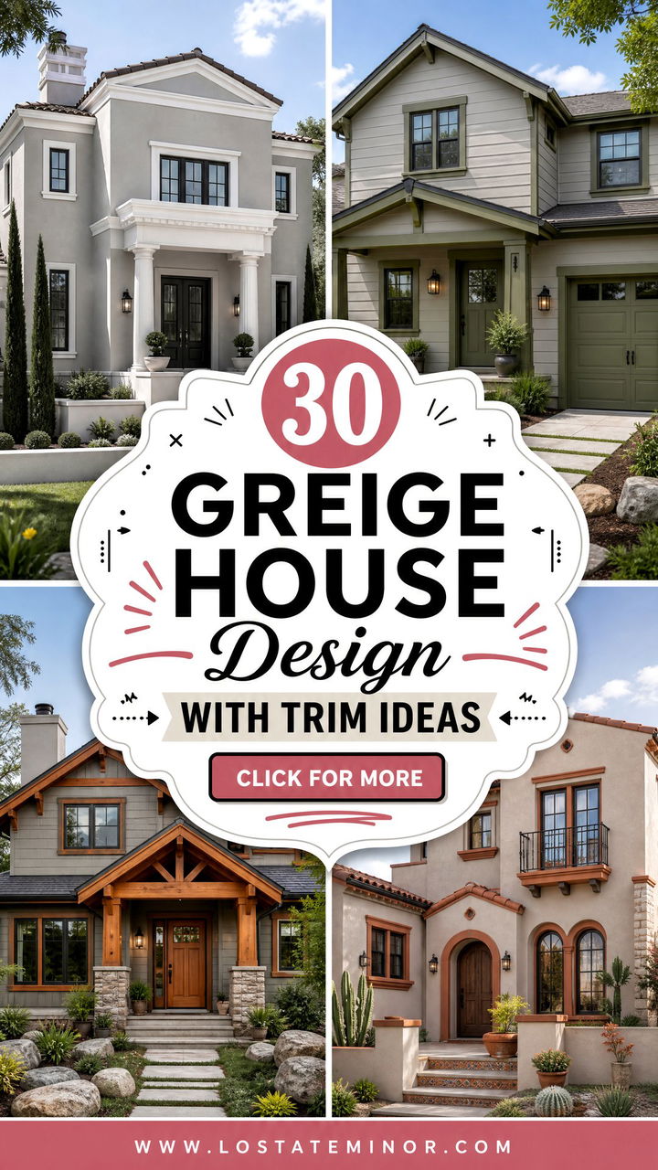 30 Greige House Design With Trim Ideas for Polished Curb Appeal - 30 Greige House Design With Trim Ideas for Polished Curb Appeal