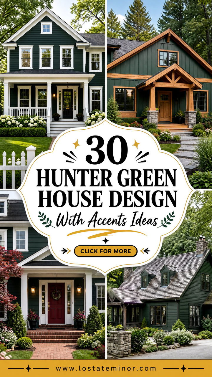 30 Hunter Green House Design With Accents Ideas for Bold Style - 30 Hunter Green House Design With Accents Ideas for Bold Style