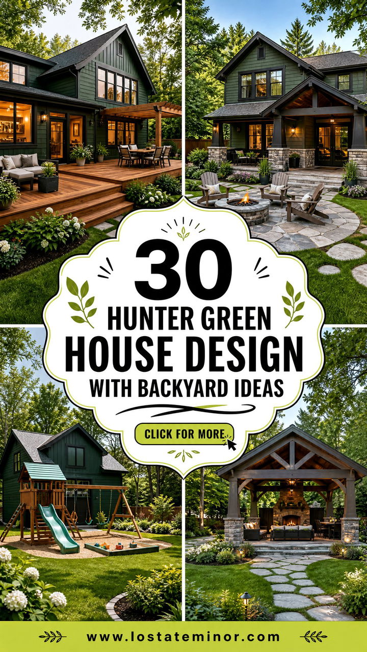 30 Hunter Green House Design With Backyard Ideas for Outdoor Living - 30 Hunter Green House Design With Backyard Ideas for Outdoor Living