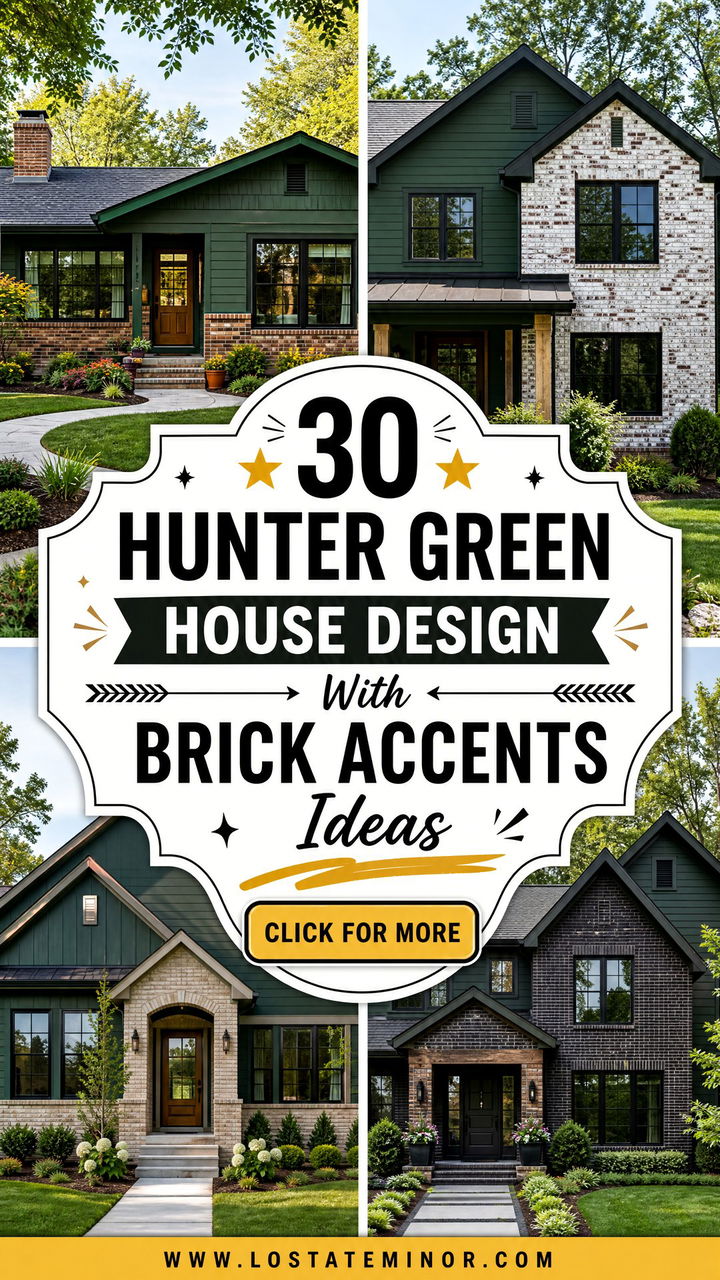 30 Hunter Green House Design With Brick Accents Ideas to Love - 30 Hunter Green House Design With Brick Accents Ideas to Love