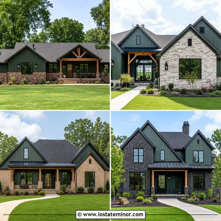 30 Hunter Green House Design With Brick Accents Ideas to Love