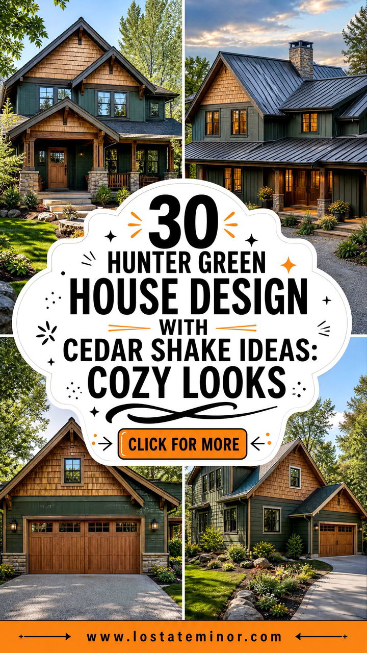 30 Hunter Green House Design With Cedar Shake Ideas Cozy Looks - 30 Hunter Green House Design With Cedar Shake Ideas: Cozy Looks