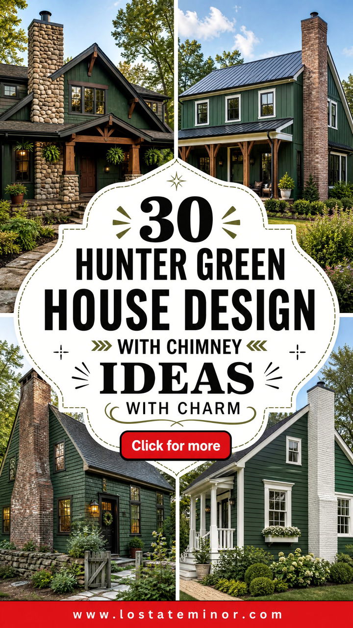 30 Hunter Green House Design With Chimney Ideas With Charm - 30 Hunter Green House Design With Chimney Ideas With Charm