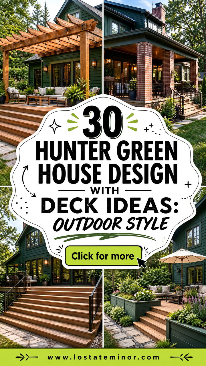 30 Hunter Green House Design With Deck Ideas Outdoor Style - 30 Hunter Green House Design With Deck Ideas: Outdoor Style