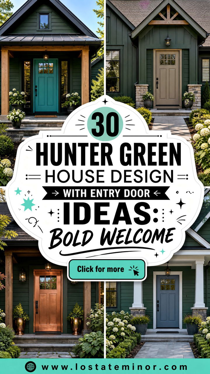 30 Hunter Green House Design With Entry Door Ideas Bold Welcome - 30 Hunter Green House Design With Entry Door Ideas: Bold Welcome