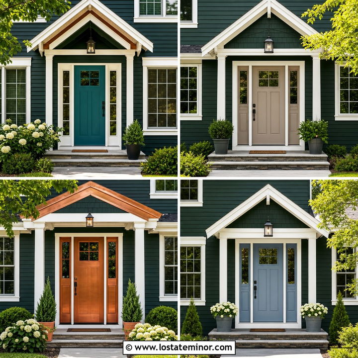 30 Hunter Green House Design With Entry Door Ideas: Bold Welcome