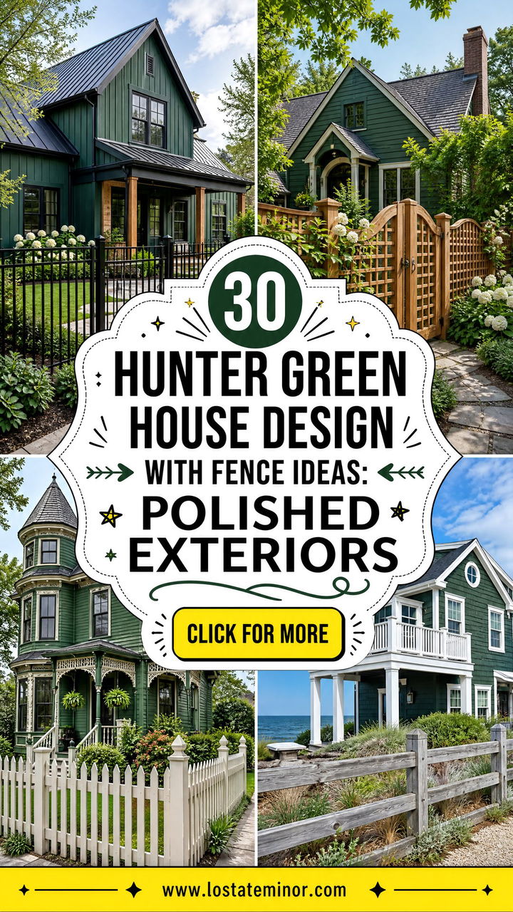 30 Hunter Green House Design With Fence Ideas Polished Exteriors - 30 Hunter Green House Design With Fence Ideas: Polished Exteriors