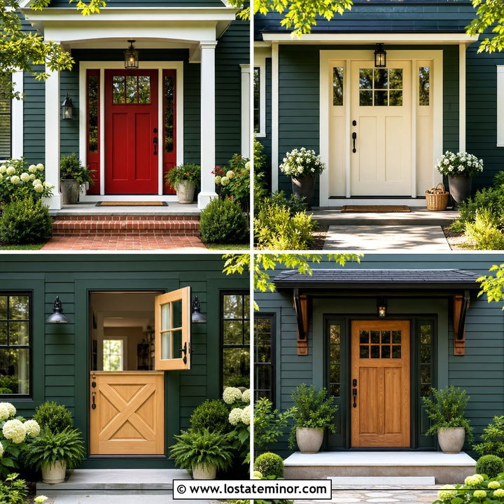 30 Hunter Green House Design With Front Door Ideas: Warm Welcomes