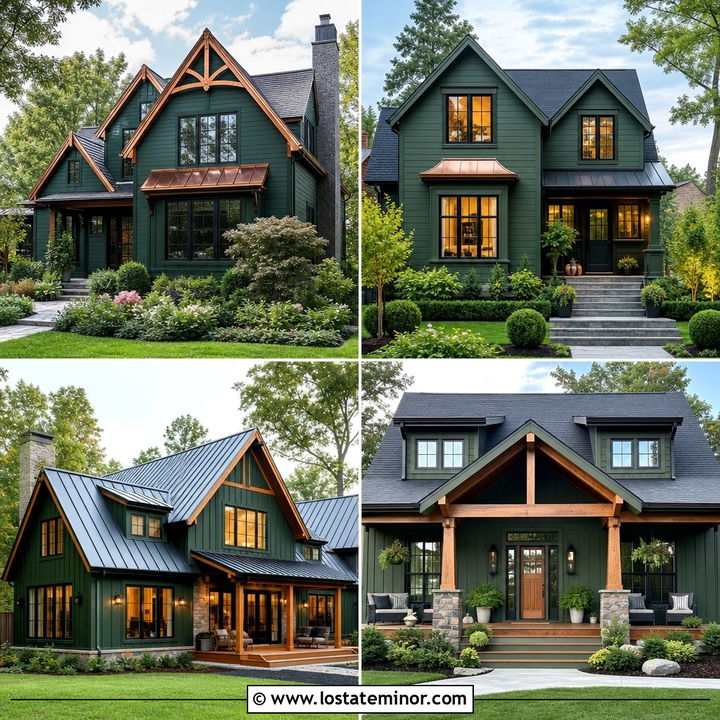 30 Hunter Green House Design With Gables Ideas: Timeless Style
