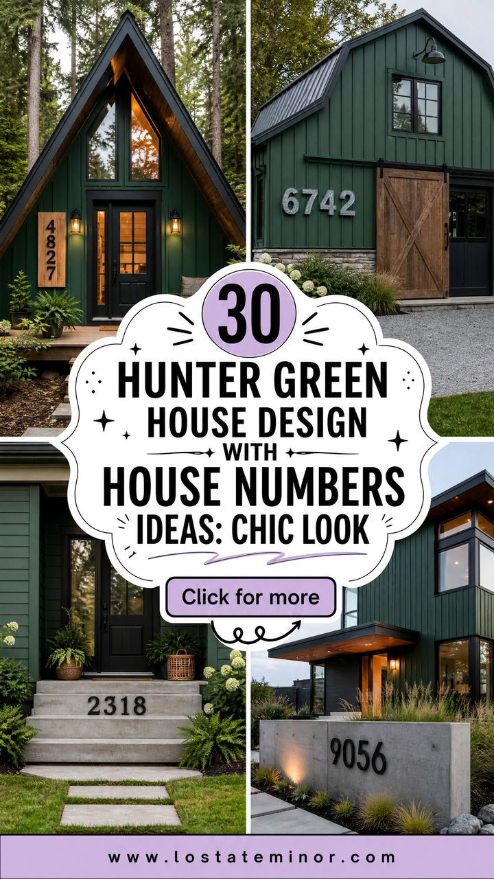 30 Hunter Green House Design With House Numbers Ideas Chic Look - 30 Hunter Green House Design With House Numbers Ideas: Chic Look