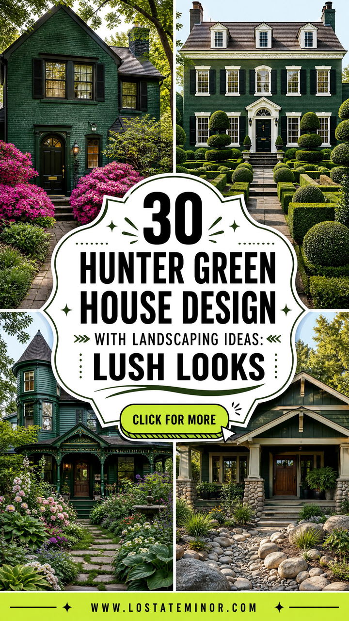 30 Hunter Green House Design With Landscaping Ideas Lush Looks - 30 Hunter Green House Design With Landscaping Ideas: Lush Looks