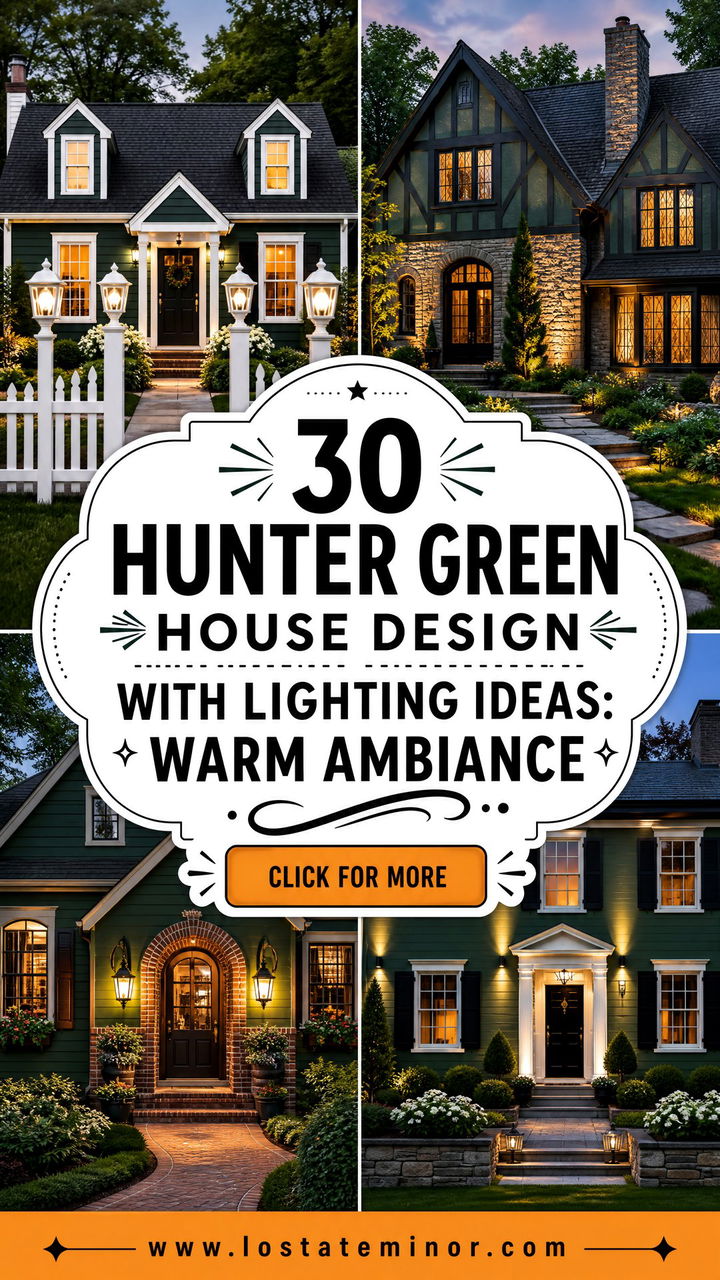 30 Hunter Green House Design With Lighting Ideas Warm Ambiance - 30 Hunter Green House Design With Lighting Ideas: Warm Ambiance